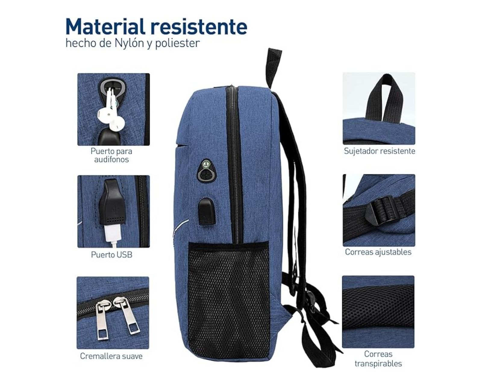 Foto 2 | Mochila Antirrobo para Laptop Bluelander 3 Piezas