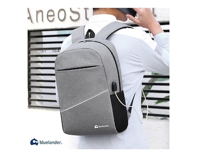 Foto 3 | Mochila con Lapicera y Bolsa Cruzada Bluelander color Gris 3 Piezas