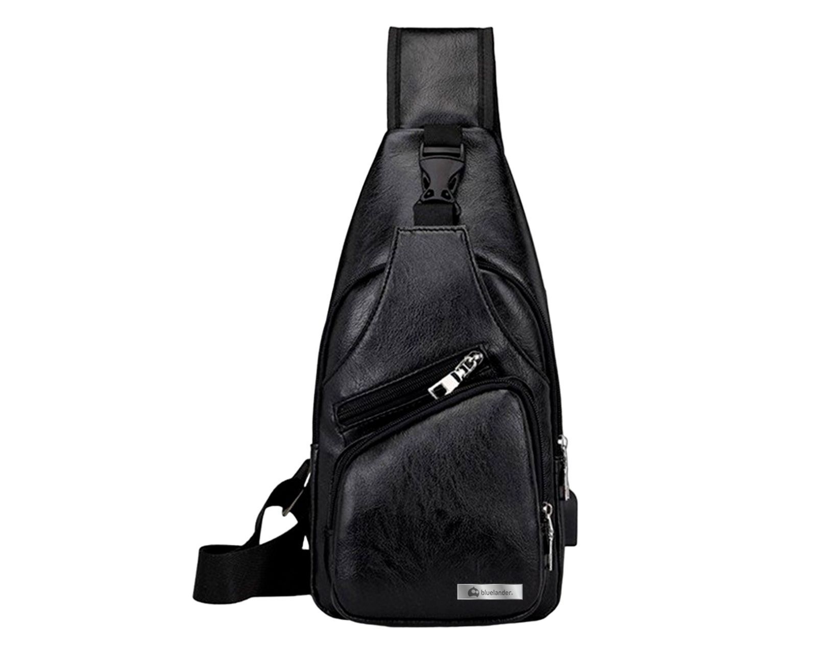 Foto 2 pulgar | Mochila Cruzada Bluelander Usb para Power Bank Cuero Sintético Impermeable Ligero para Hombre