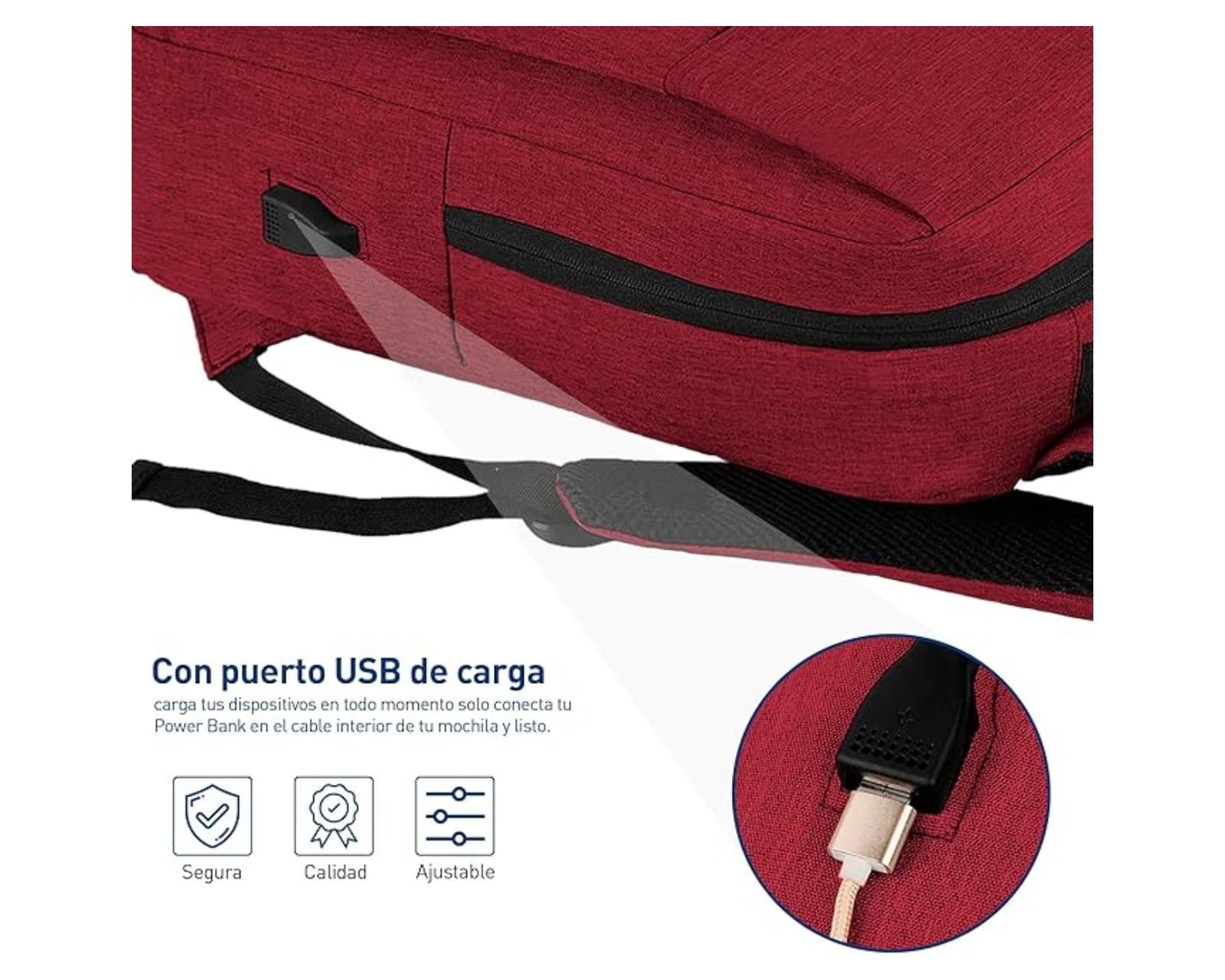 Foto 5 pulgar | Mochila Bluelander Impermeable color Rojo