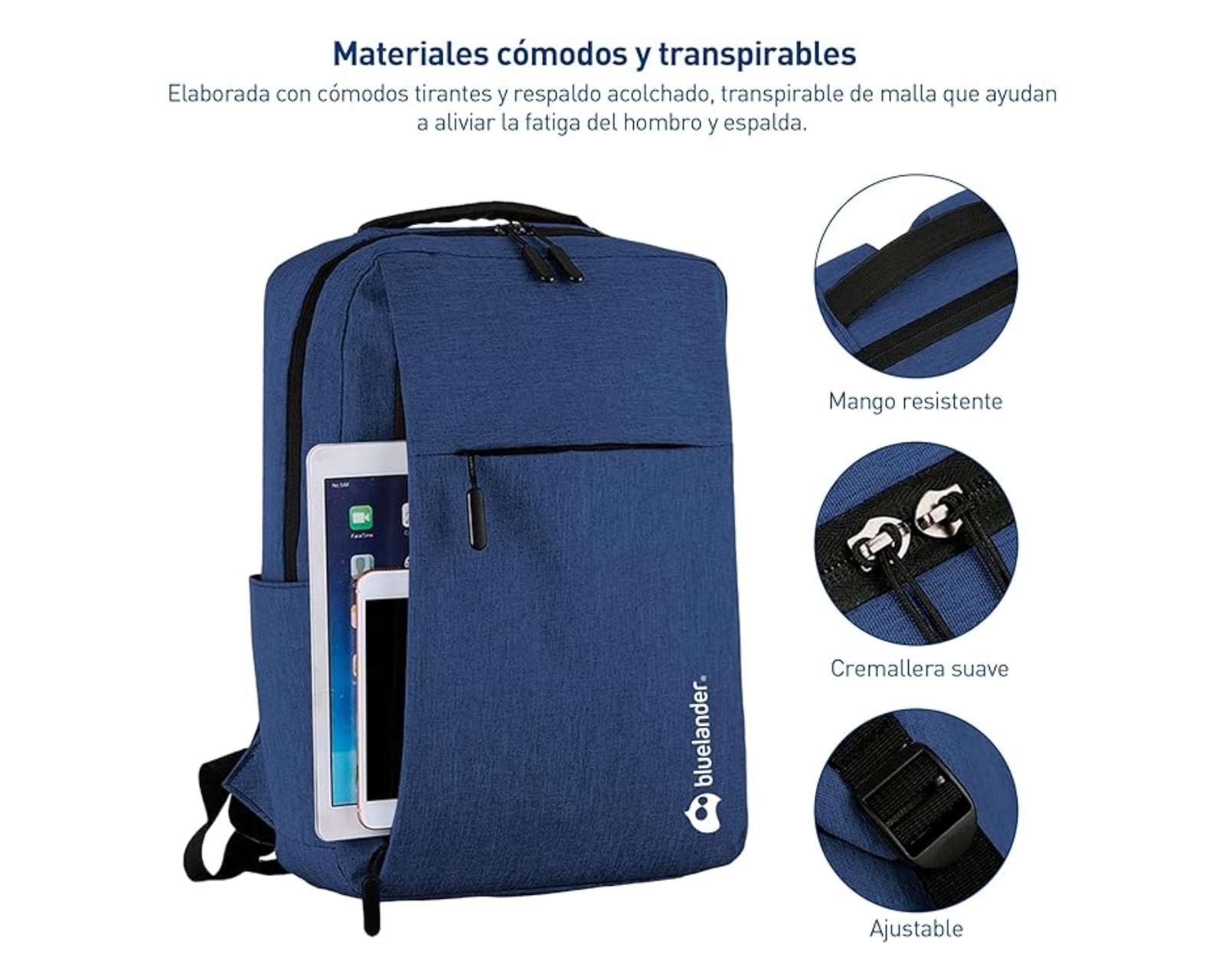 Foto 4 pulgar | Mochila Bluelander Impermeable color Azul