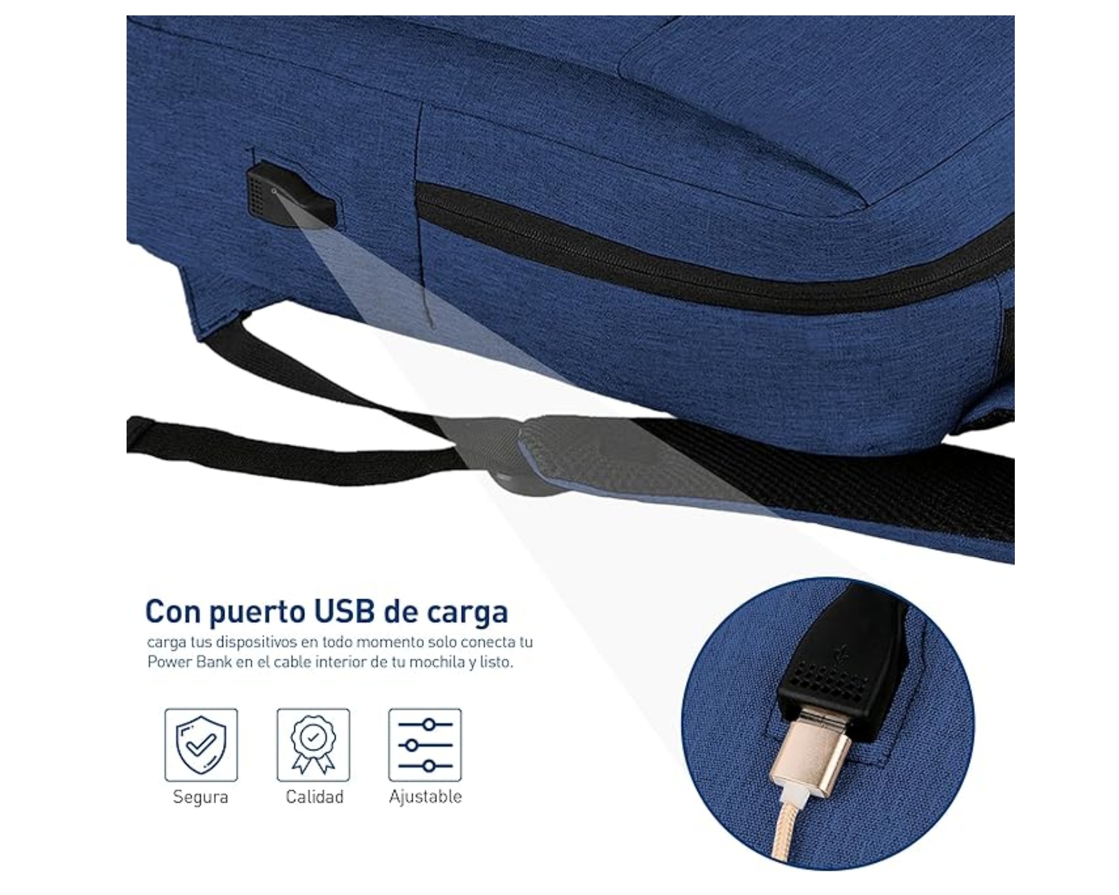 Foto 5 pulgar | Mochila Bluelander Impermeable color Azul