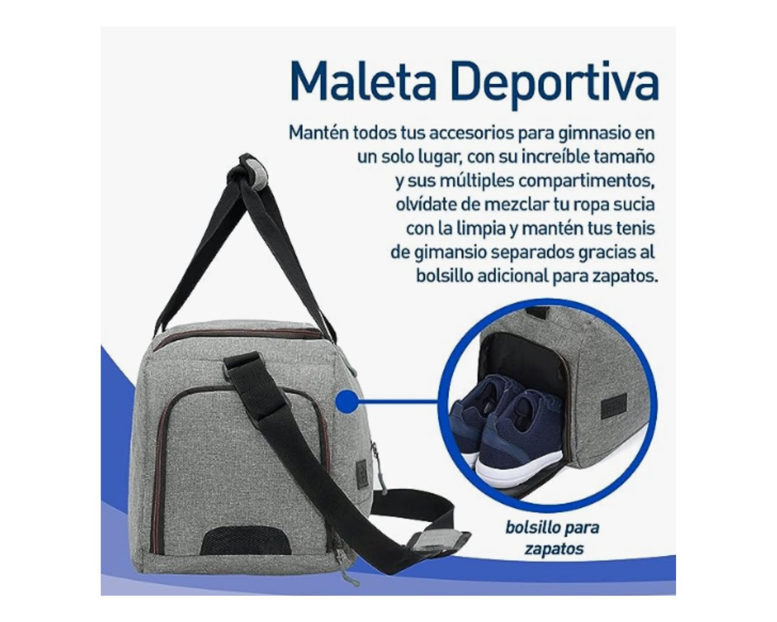 Foto 3 pulgar | Maleta Deportiva de Mano Bluelander Gris