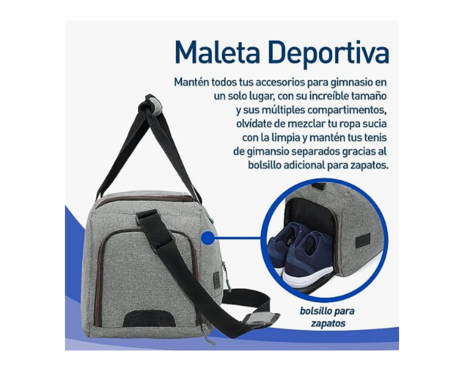 Foto 4 | Maleta Deportiva de Mano Bluelander Gris