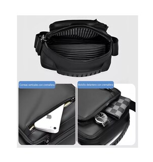 Foto 2 | Bandolera Belug Negra para Hombre