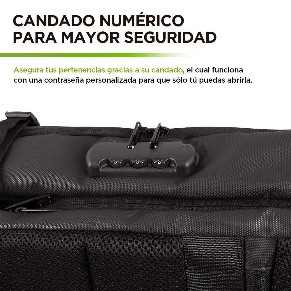 Foto 5 | Mochila De Viaje Para Laptop Expandible Impermeable Antirrobo, Hikeo, Negro, 83524-bl