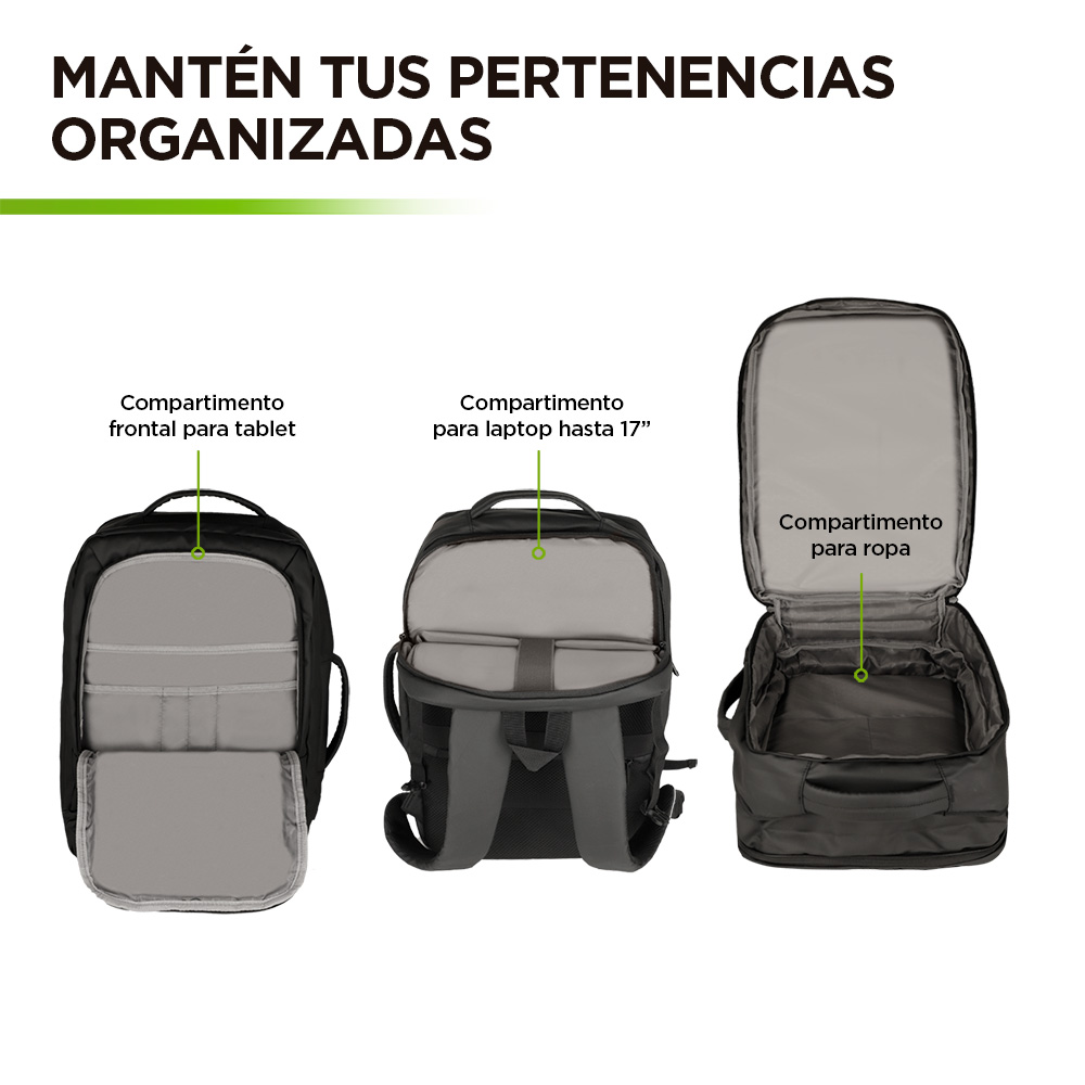 Foto 7 pulgar | Mochila De Viaje Para Laptop Expandible Impermeable Antirrobo, Hikeo, Negro, 83524-bl