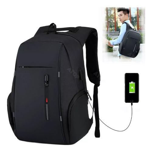 Foto 2 pulgar | Venta Internacional - Mochila Roku con USB para Carga Negra