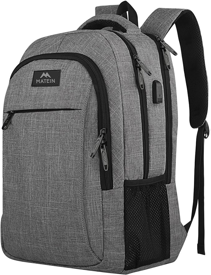 Mochila Matein Gris Para Portátil De Viaje