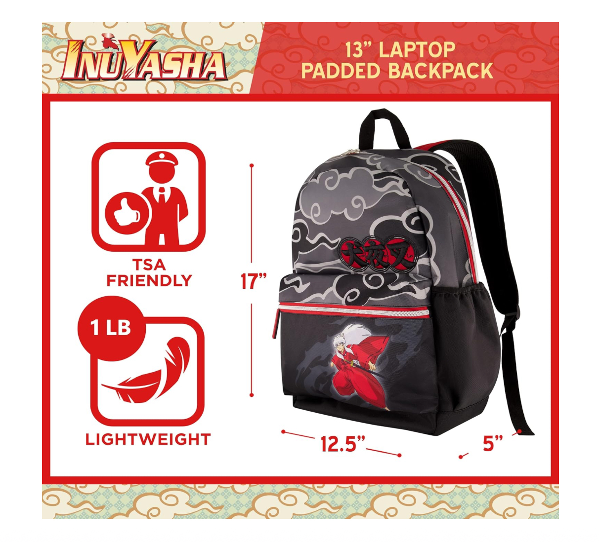 Foto 3 pulgar | Mochila Escolar Inuyasha Negra