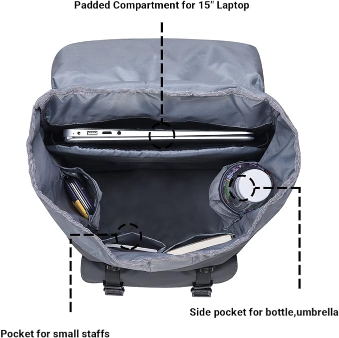 Foto 4 pulgar | Mochila De Viaje Para Laptop, Mochila Al Aire Libre, Mochila Causal Para 15.6 Pulgadas (nailon Negro)
