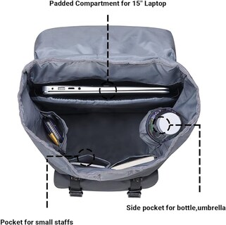 Foto 3 | Mochila De Viaje Para Laptop, Mochila Al Aire Libre, Mochila Causal Para 15.6 Pulgadas (nailon Negro)