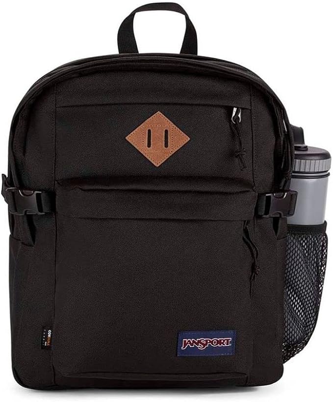 Mochila JanSport para Laptop de 15 " Bolsillos Dobles para Botella de Agua Negra