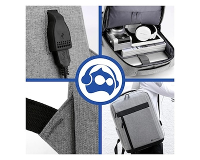 Foto 5 | Mochila Bluelander para Laptop de hasta 15 pulgadas con Puerto USB y Diseño Impermeable