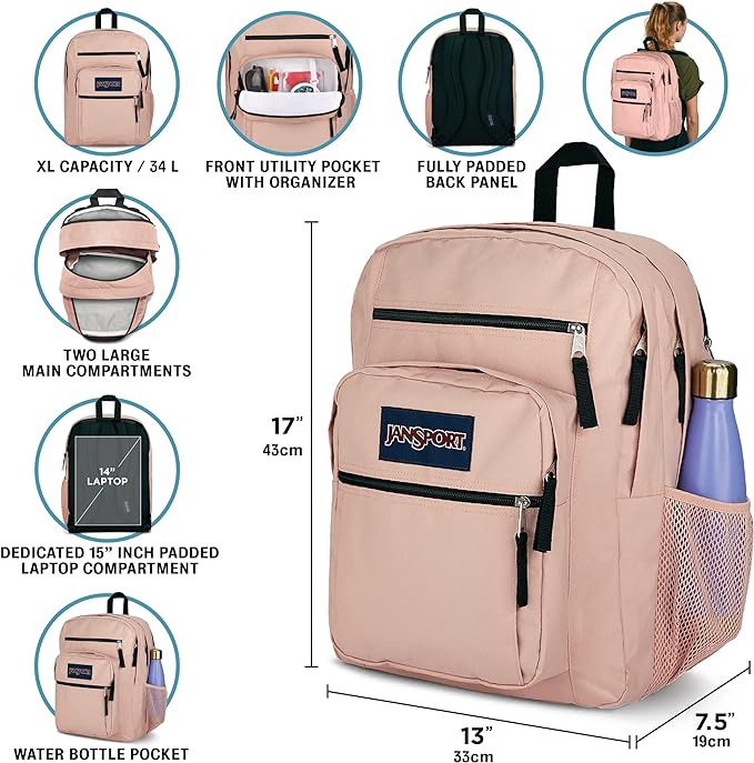 Foto 4 pulgar | Mochila Jansport Big Student Castaño Rojizo Talla Única