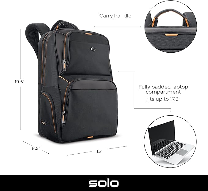 Foto 3 | Mochila para Portátil de 17,3 Pulgadas Negra
