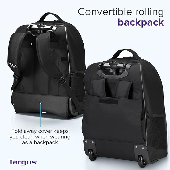 Foto 3 | Mochila Targus Negra Compacta con Ruedas Material Duradero