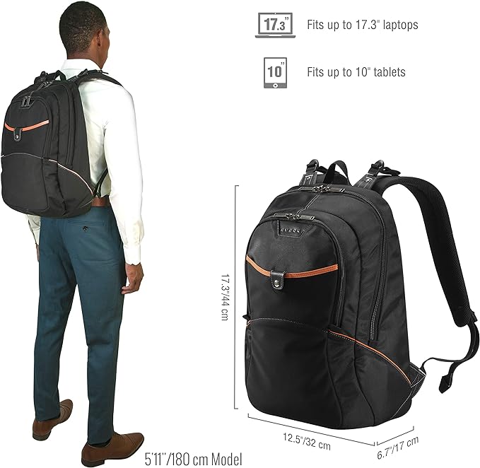 Foto 4 pulgar | Mochila para Laptop Everki de 17.3" Negra Ligera