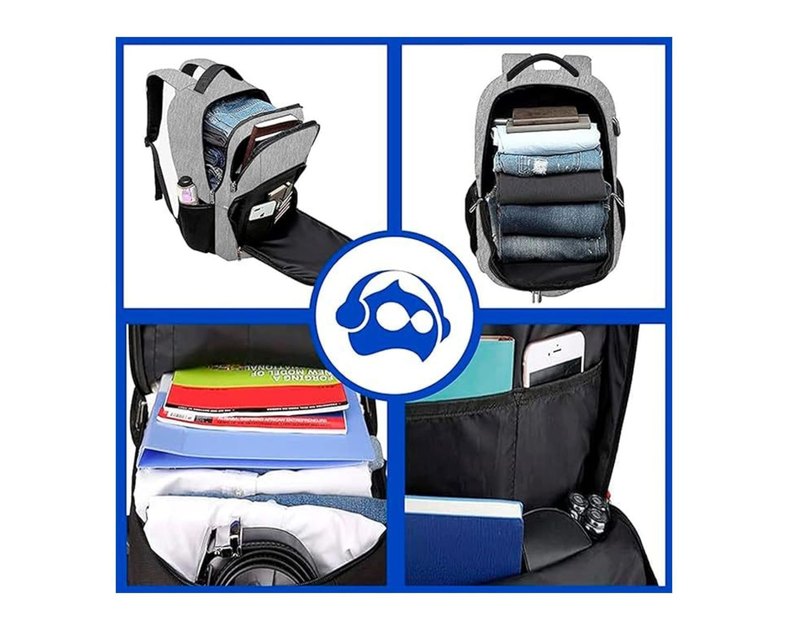 Foto 7 pulgar | Mochila para Laptop Bluelander Candado Antirrobo Puerto USB Auxiliar para Auriculares Impermeable