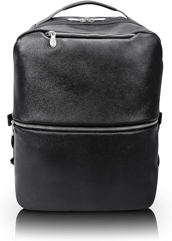 Mochila para Laptop Mcklein U Series East Side de Cuero Negra