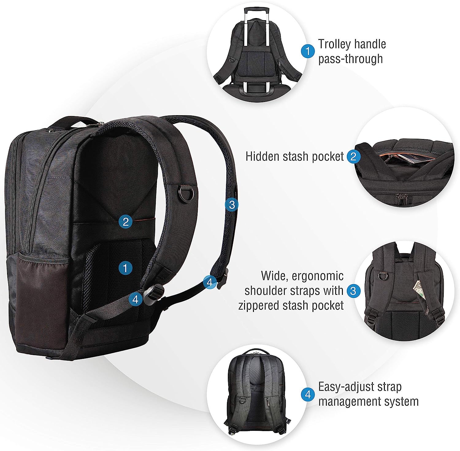 Foto 4 pulgar | Mochila para Laptop Everki Studio Slim Business Professional para Macbook Pro 15 de 14.1 " Ligera