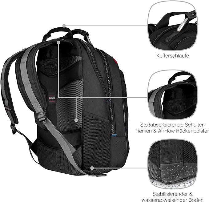 Foto 4 pulgar | Mochila para Laptop Swissgear Carbon Ii Negra