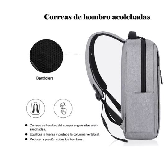 Foto 3 pulgar | Mochila Wünd Gris Antirrobo Impermeable con Carga USB