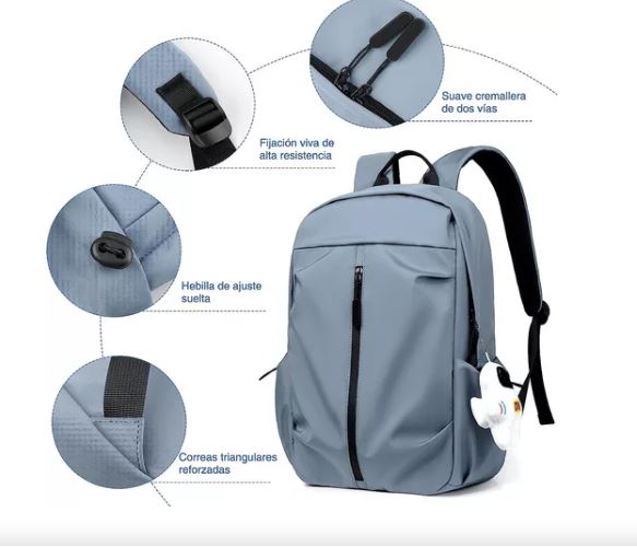 Foto 4 pulgar | Mochila Multifuncional Impermeable Azul