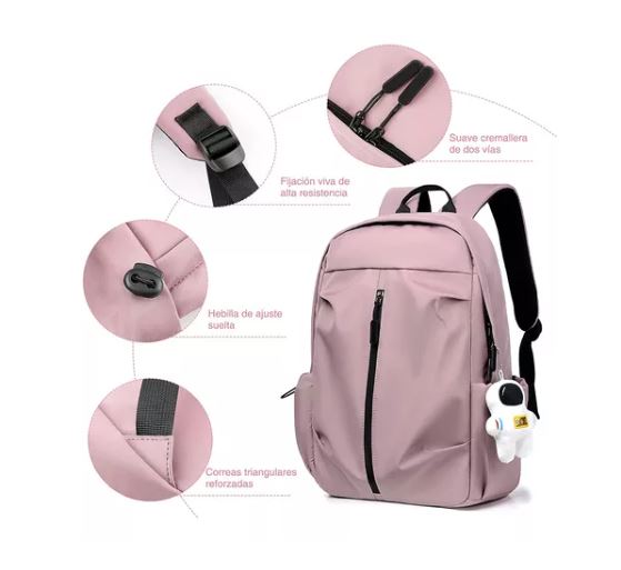 Foto 4 pulgar | Mochila Multifuncional Impermeable Rosa