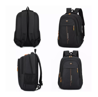 Foto 3 | Mochila Sport Negra Líneas Amarillas