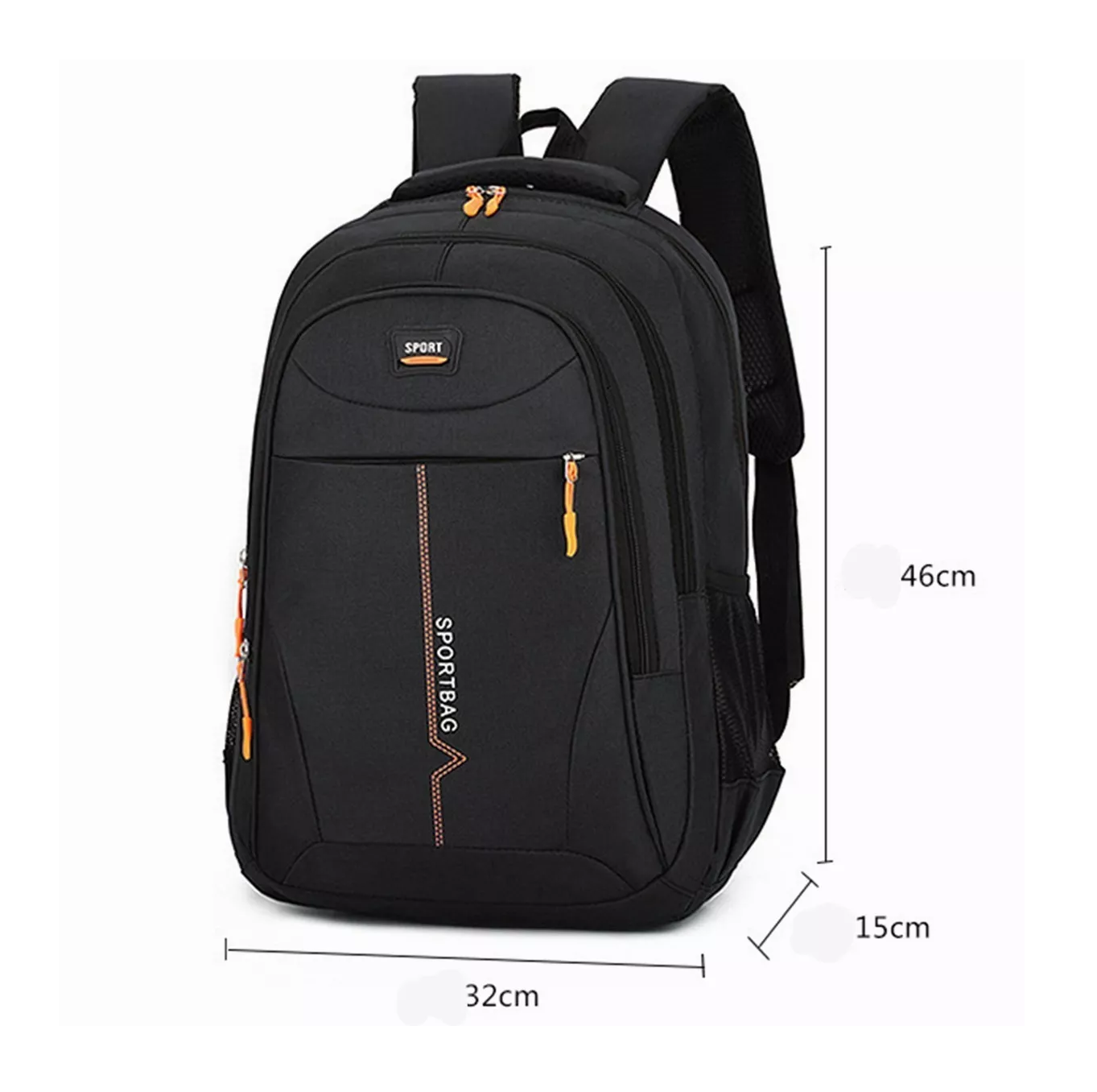 Foto 4 | Mochila Sport Negra Líneas Amarillas