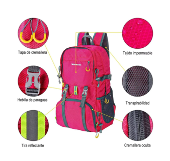 Foto 2 | Mochila de Senderismo Werewolves Impermeable Plegable 35l Roja
