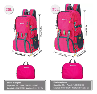 Foto 3 | Mochila de Senderismo Werewolves Impermeable Plegable 35l Roja
