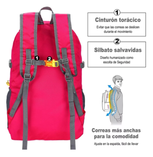 Foto 4 | Mochila de Senderismo Werewolves Impermeable Plegable 35l Roja