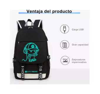Foto 3 | Mochila Antirrobo De Viaje De Gran Capacidad Negro