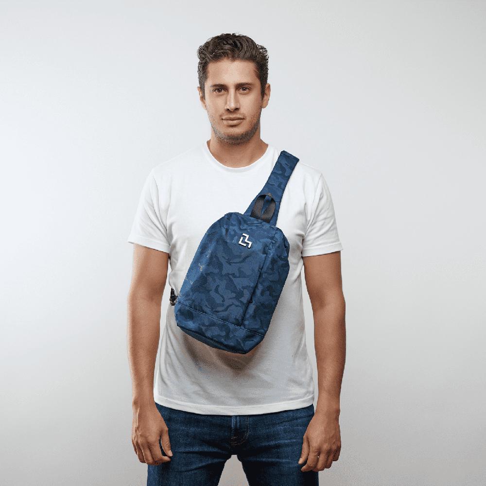 Foto 7 pulgar | Mochila Cruzada Antirrobo Luckman Enzo Azul