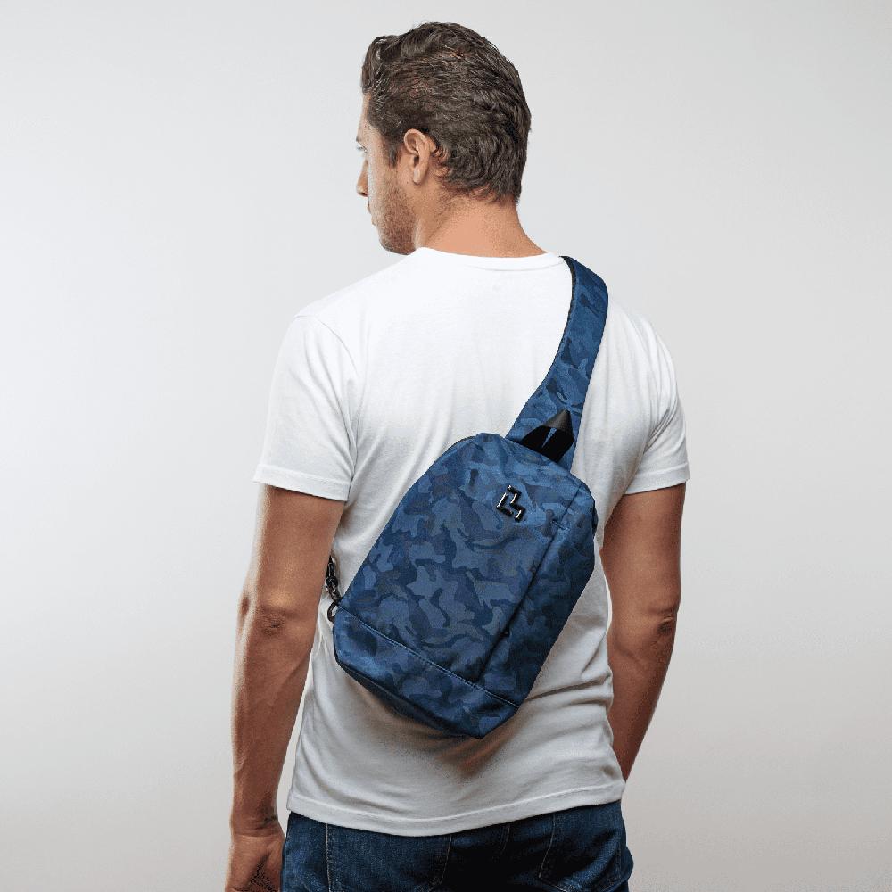 Foto 8 pulgar | Mochila Cruzada Antirrobo Luckman Enzo Azul