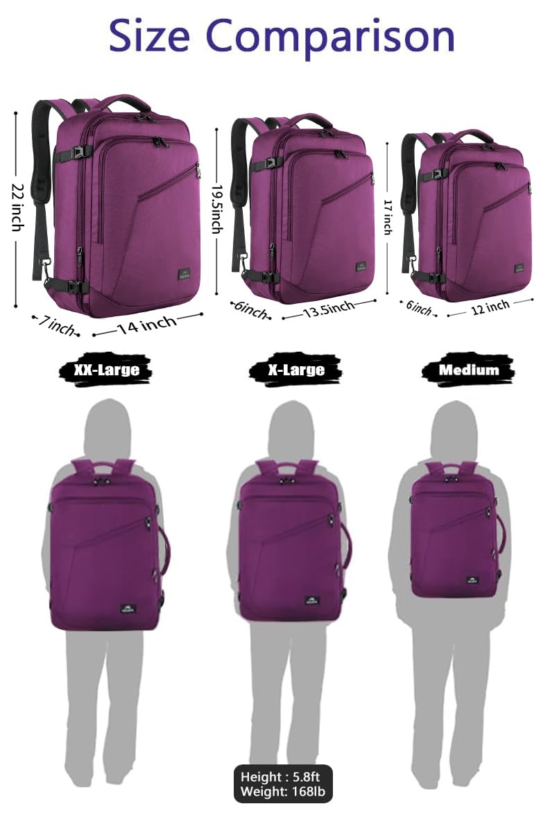 Foto 3 pulgar | Venta Internacional - Mochila de Viaje Matein Resistente al Agua 40 L para Mujer