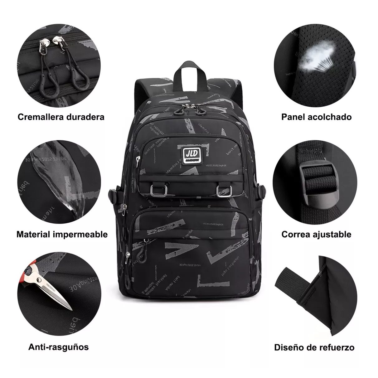 Foto 2 | Mochila Hombre Extra Grande 35l, Black Graffiti