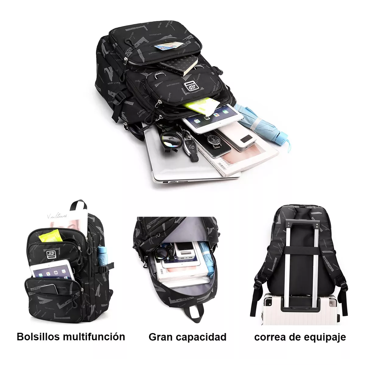 Foto 3 | Mochila Hombre Extra Grande 35l, Black Graffiti