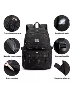 Foto 2 | Mochila Hombre Extra Grande 35l, Black Snowflake