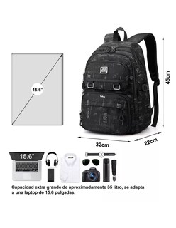 Foto 4 | Mochila Hombre Extra Grande 35l, Black Snowflake