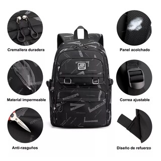 Foto 2 | Mochila Hombre Extra Grande 35l, Black Graffiti