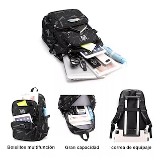 Foto 3 | Mochila Hombre Extra Grande 35l, Black Graffiti