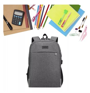 Foto 5 | Mochila Antirrobo Escolar SelectShop con Contraseña y Usb Gris