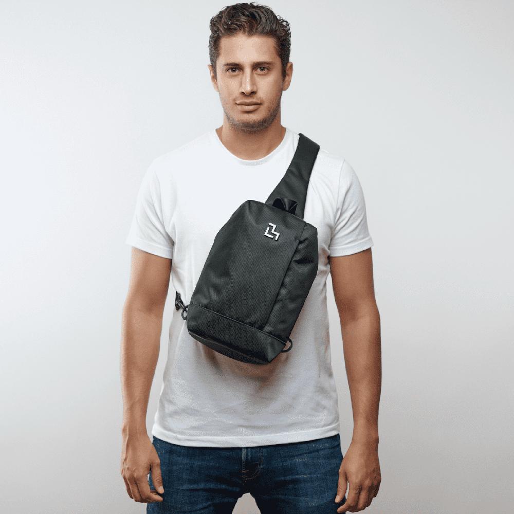 Foto 7 pulgar | Mochila Hombre Cruzada Antirrobo Tipo Crossbody Luckman, Modelo Enzo Negro