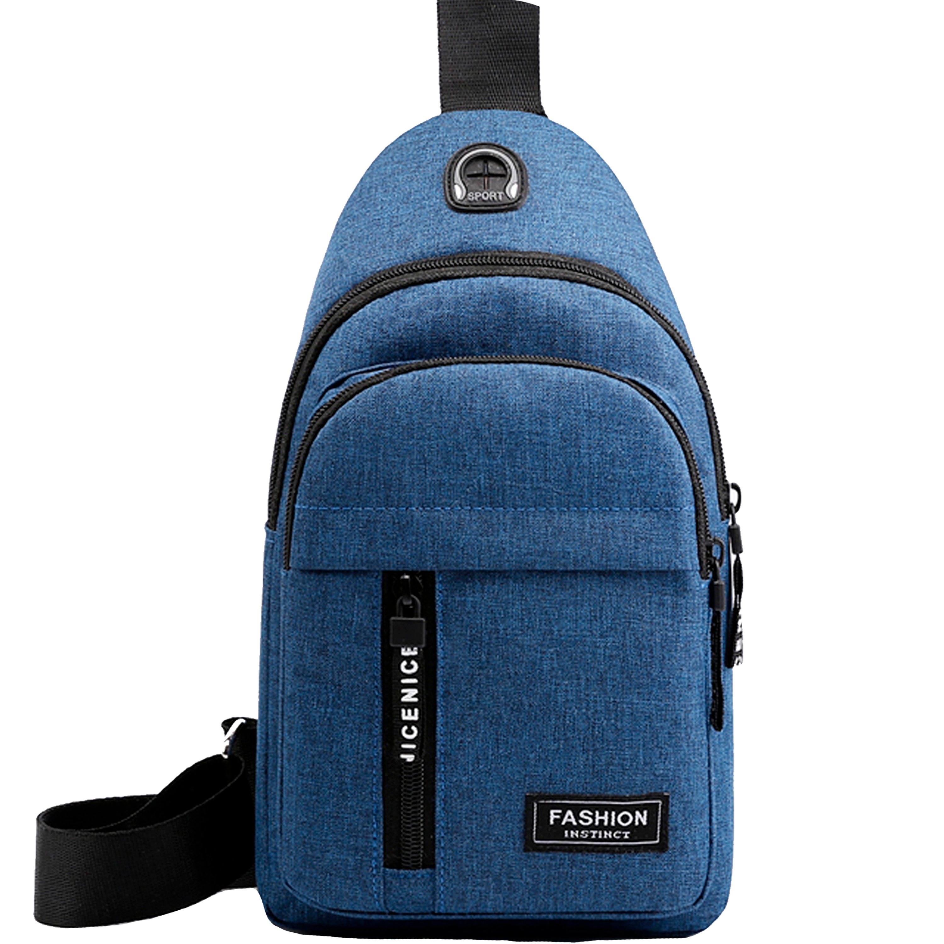 Mochila Cruzada Mariconera Con Usb Salida Para Auriculares Azul