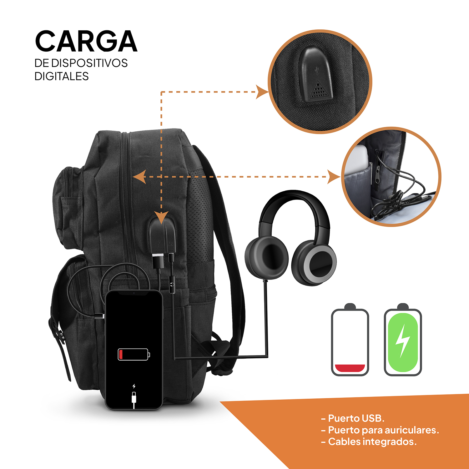 Foto 5 | Mochila Escolar Andromeda Inc Negra