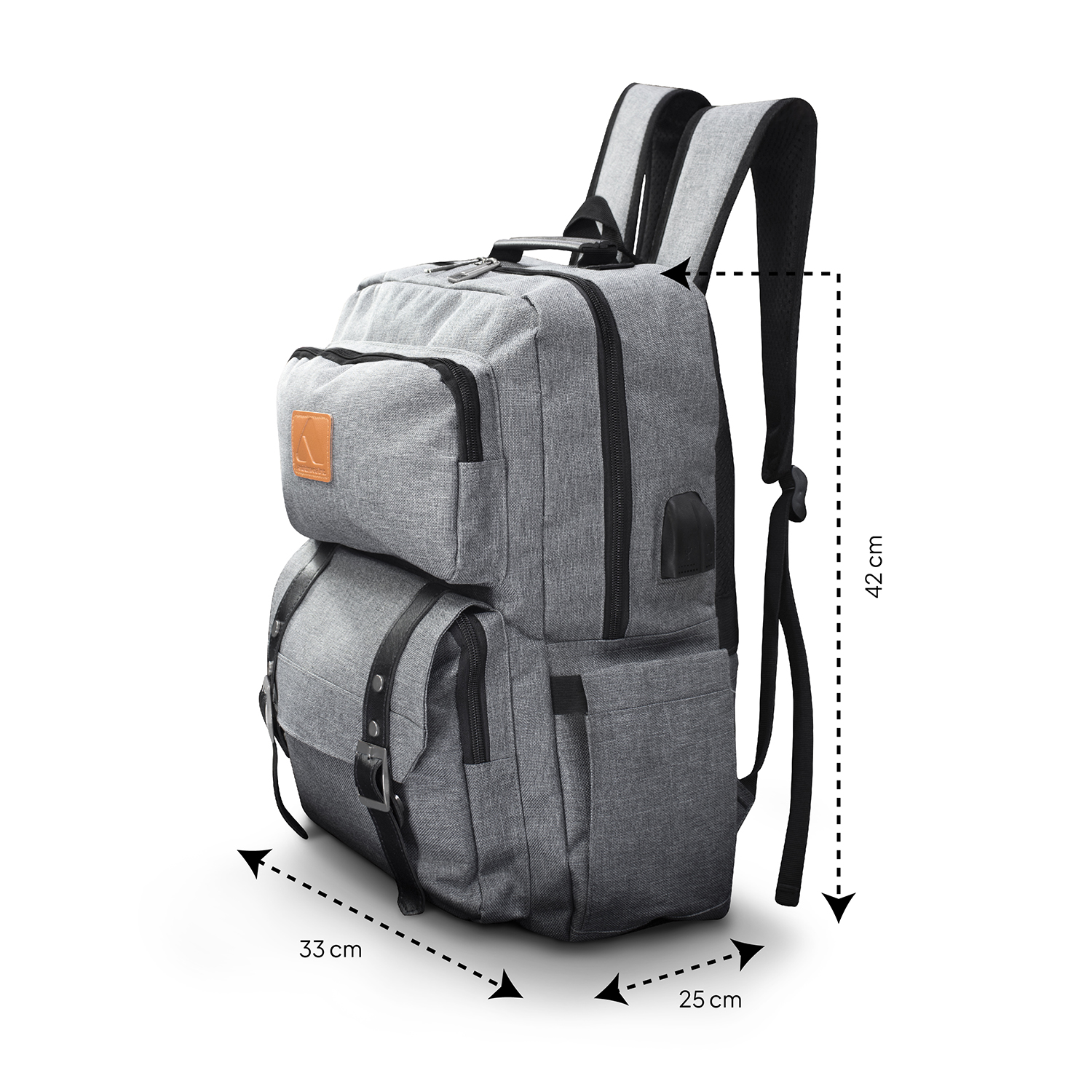 Foto 4 pulgar | Mochila Escolar Andrómeda Inc Gris con Espacio para Laptop