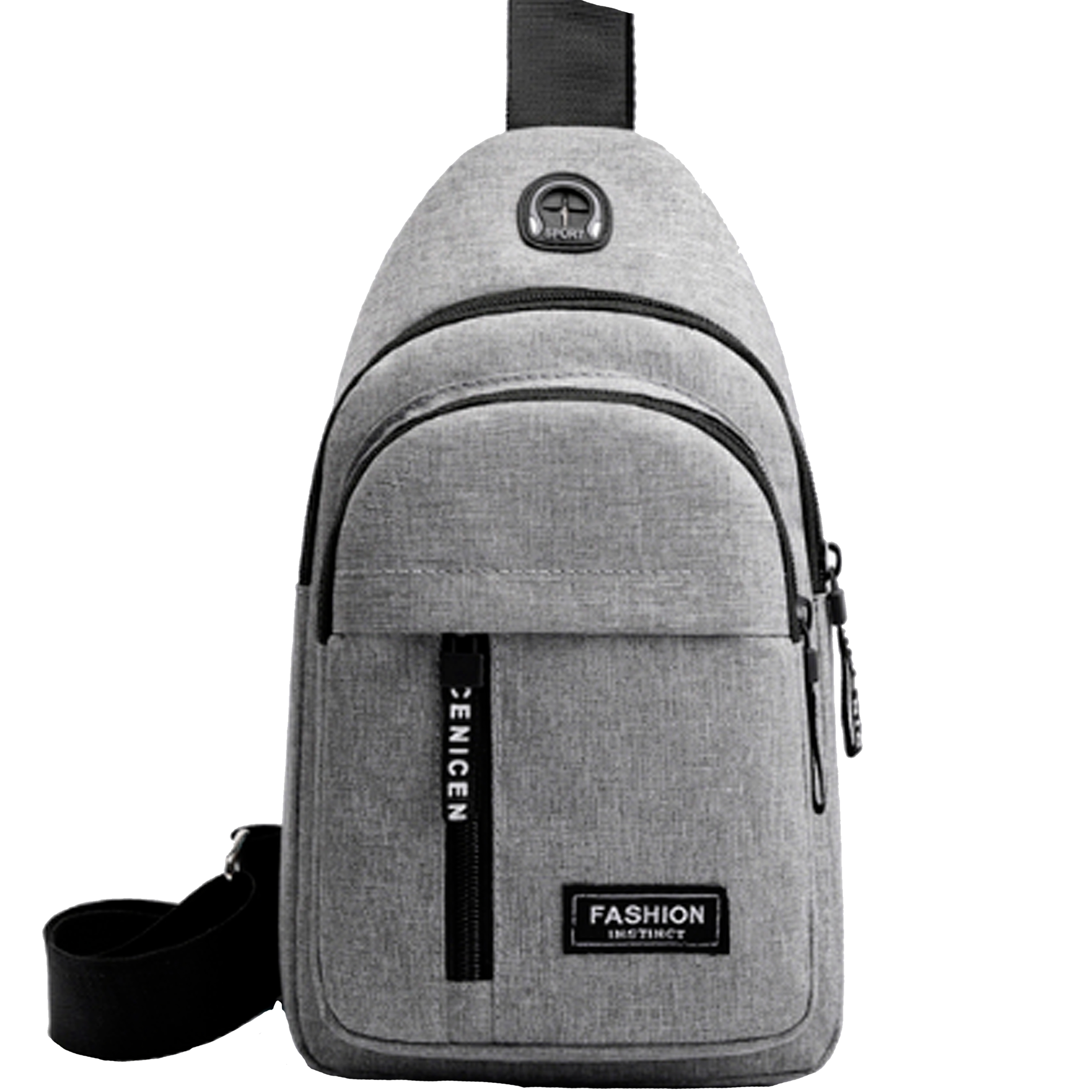 Foto 2 pulgar | Mochila Cruzada Mariconera Con Usb Salida Para Auriculares Gris